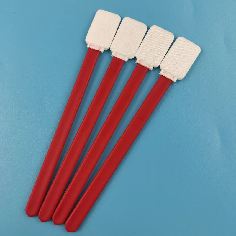 714 Lint Free Red Handle Rectangle Cleanroom Microfiber Swab Stick for Car Cleaning