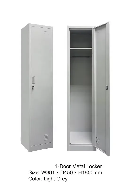 Single Door Steel Wardrobe Locker With Clothes Hanger Changing Room School Gym Metal Locker