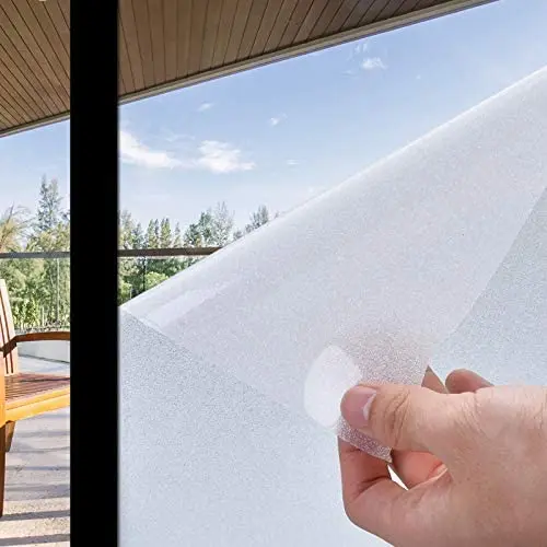 Amazon Hot Sell No Glue Clear Frosted Privacy Window Static Cling Decorative Film for Home Glass Covering