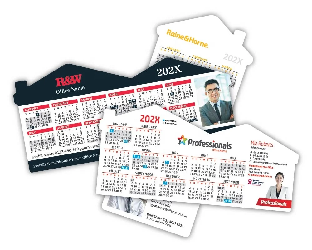 A5 size house shaped magnetic paper fridge calendar