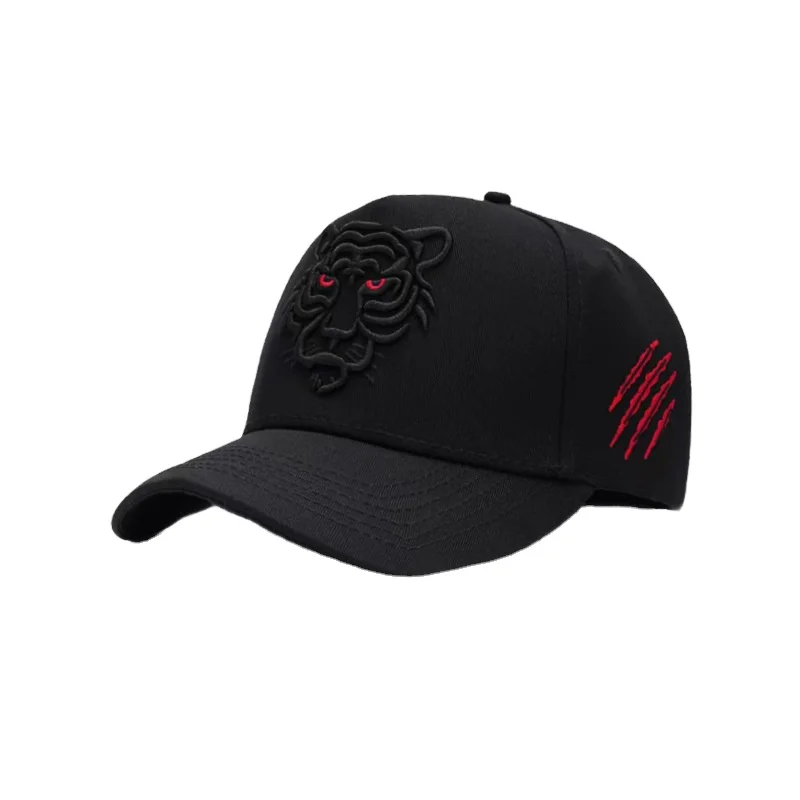 Embroidery Tiger Custom Logo 6 Panel Baseball Cap with Good Quality Good Service