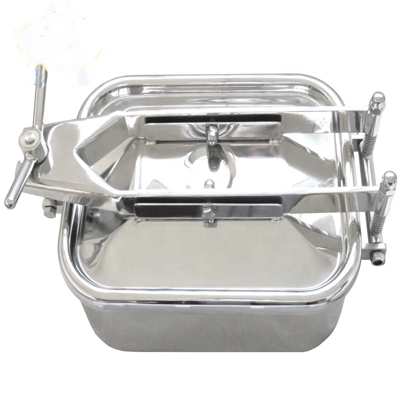 High Quality Stainless Steel Manholes 304/316 Rectangular Manways With Cover For Tank