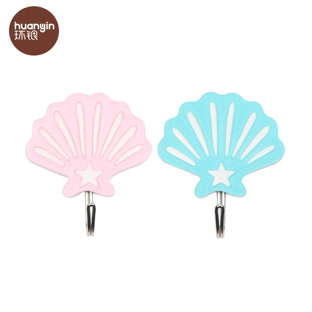 Mini plastic colorful acrylic shell  wall hanger hook