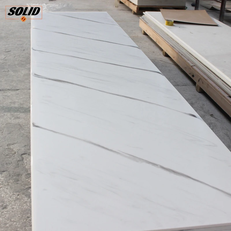 Acrylic Solid Surface Marble Panel Artificial Stone Sheet 6-30mm Thickness For Kitchen Countertop