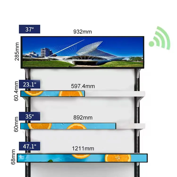 19 21 23 24 28 35 37 43 48 88 Inch bar Shelf Display/ bar Screen bar Monitor Edge Display/ bar Lcd