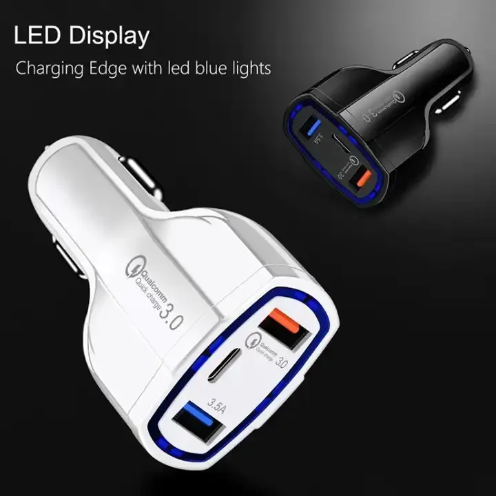 BK350 Универсальный QC3.0 Dual USB Type C PD автомобильный адаптер зарядного устройства 7A 3 в 1 телефон быстрое зарядное устройство