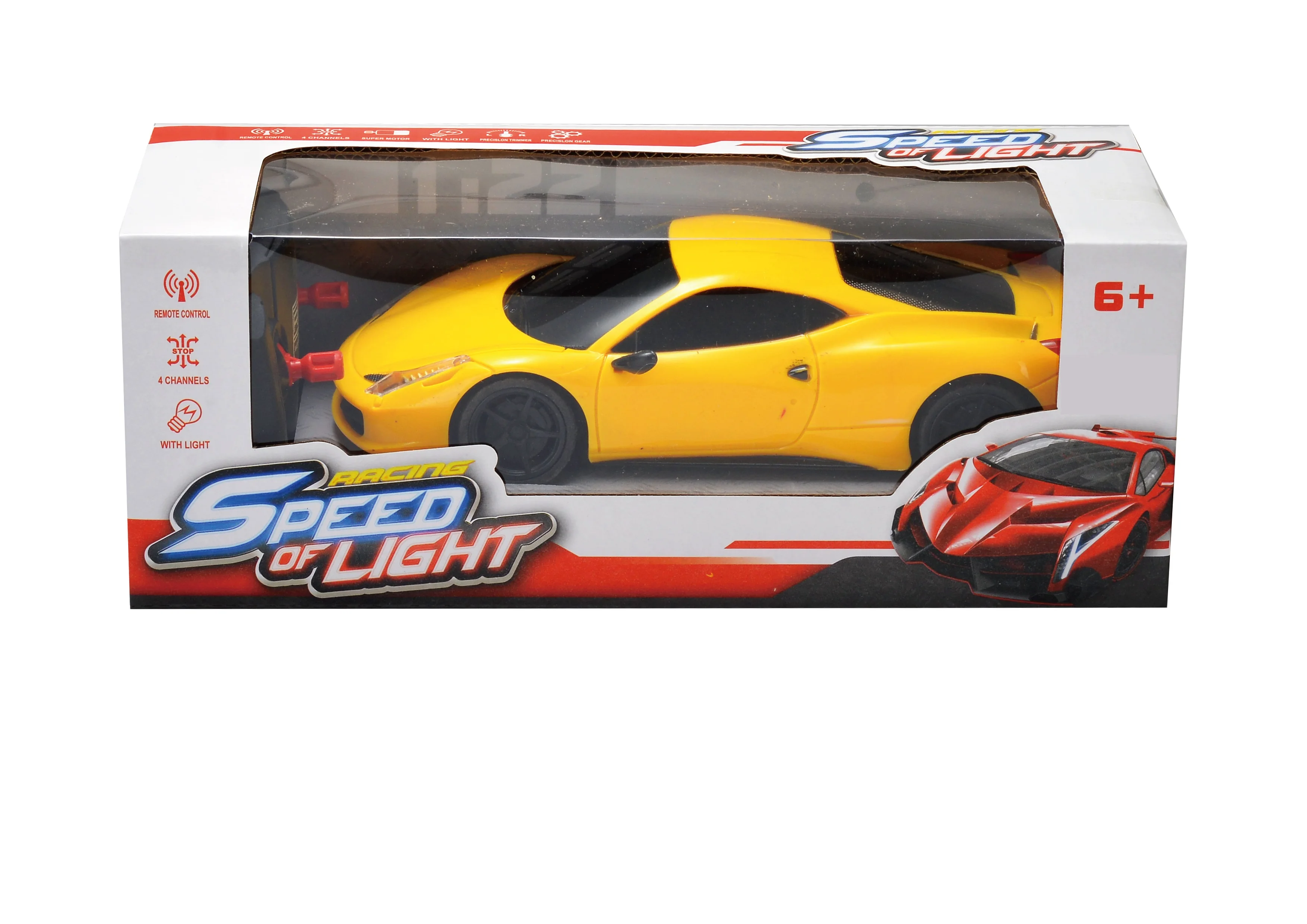 HW 1:22 Lambo Toy Car for Kids Remote Control Car 1:22 Scale Working Lights 27Mhz gift for boys 3+