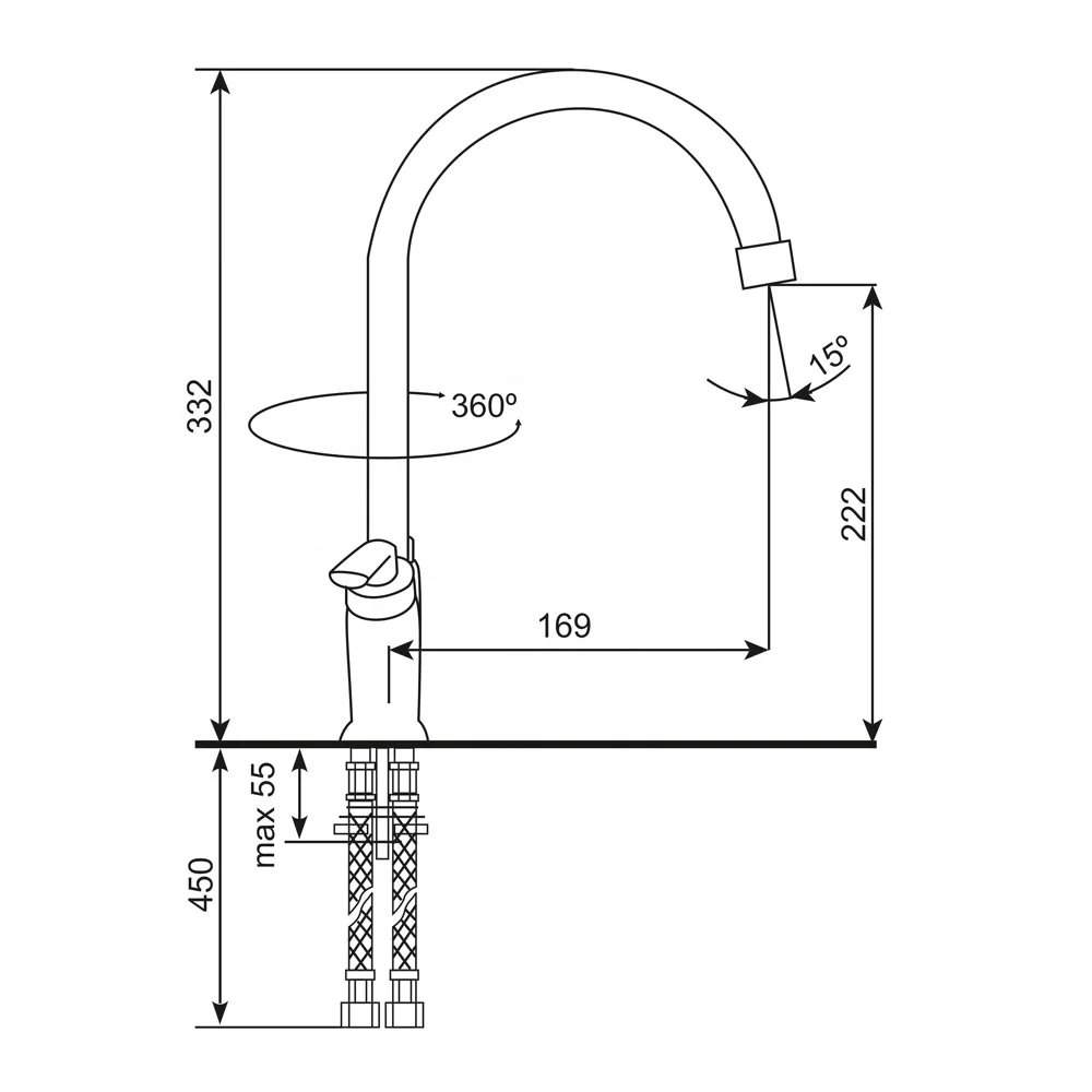 Kitchen single level faucet  ULGRAN U-011
