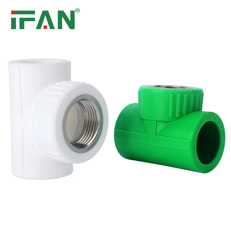 IFAN Customized Polypropylene Hot Sale PPR Tee CW57-3 Brass Female Thread Fitting
