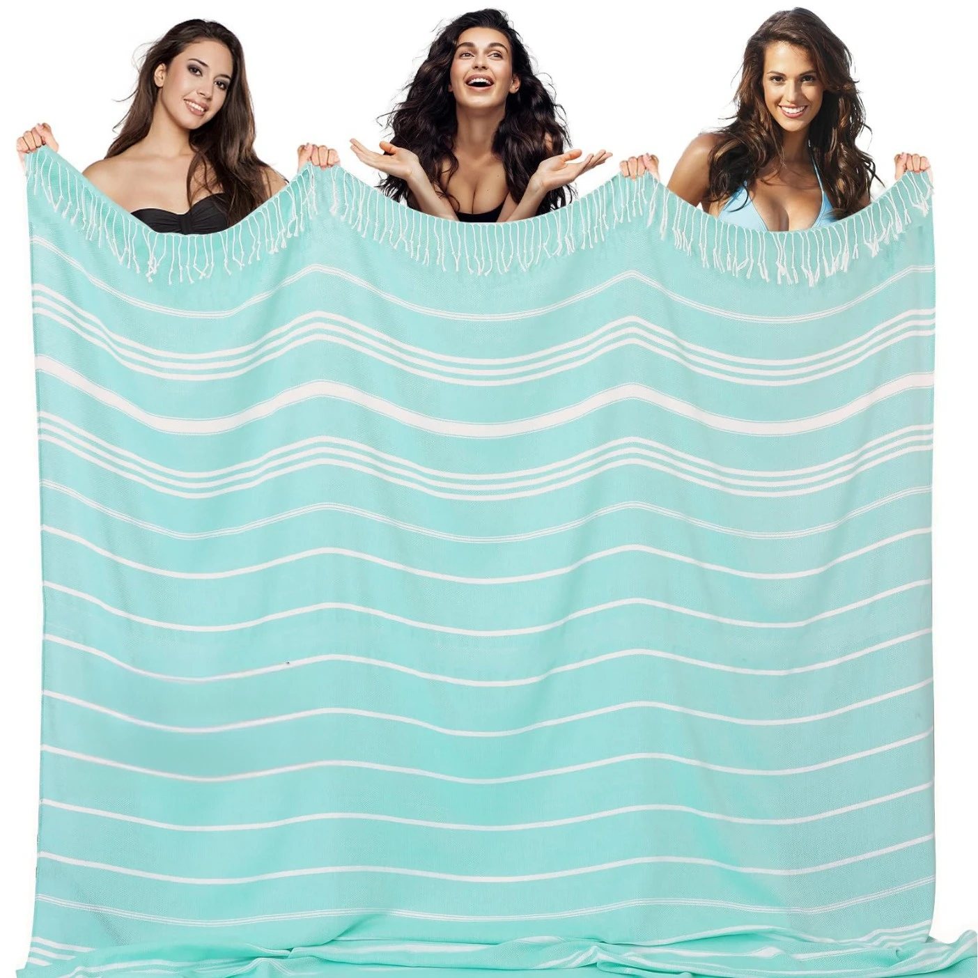 Super Size Cotton Turkish Double Wide Beach Towel Quick Dry with Tassel for family Travel Airplane Beach Yoga Towel