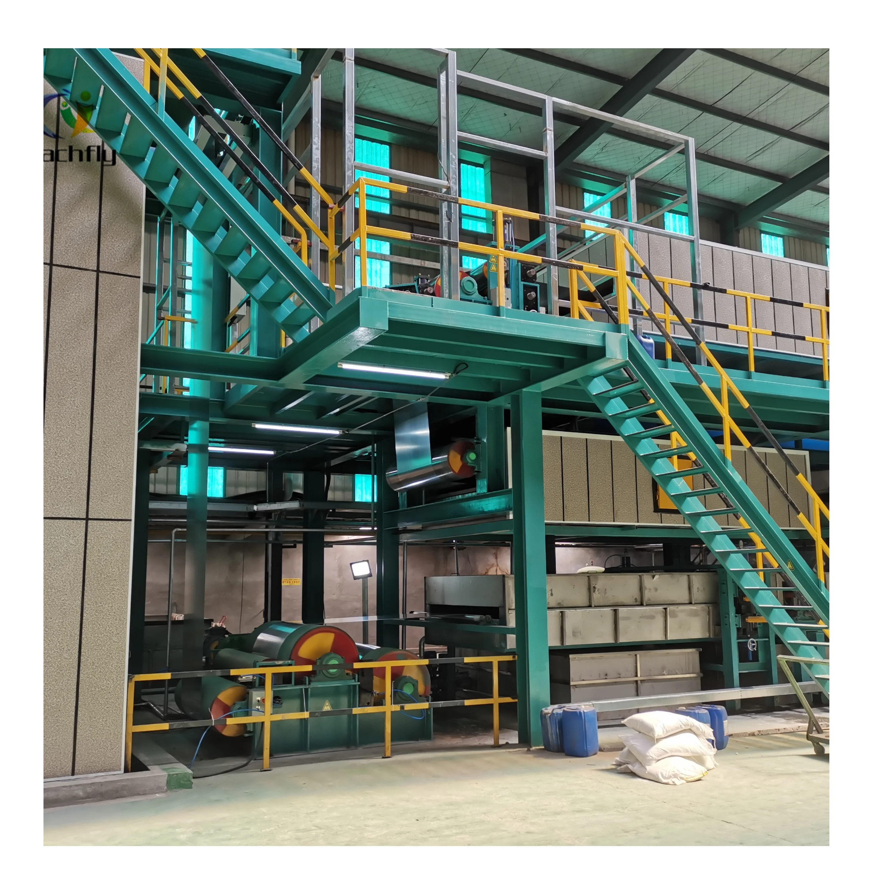 High efficiency coil coating line with double surface coater for galvanized steel