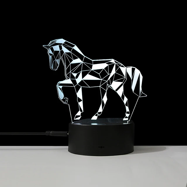 3D Night Light Optical Illusion Lamp With Touch Control 7 Color Changing Lamp For Bedroom