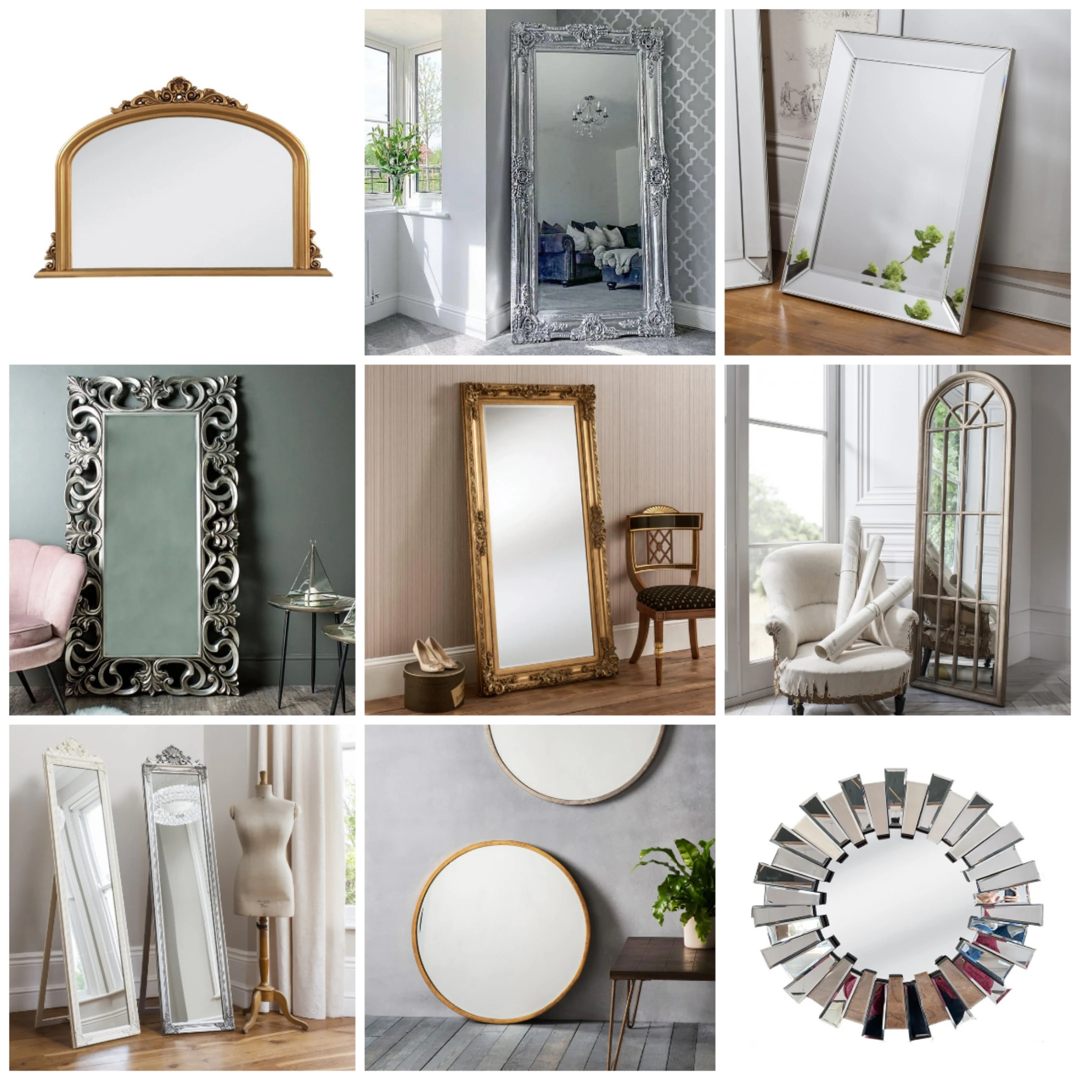 Louis style wall wooden decorative mirror with frame