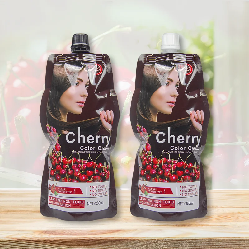 Mokeru 500*2ml Cherry Brown Color A+B Hair Color Blending Color Cream No damage Speedy Dyeing Hair Cream