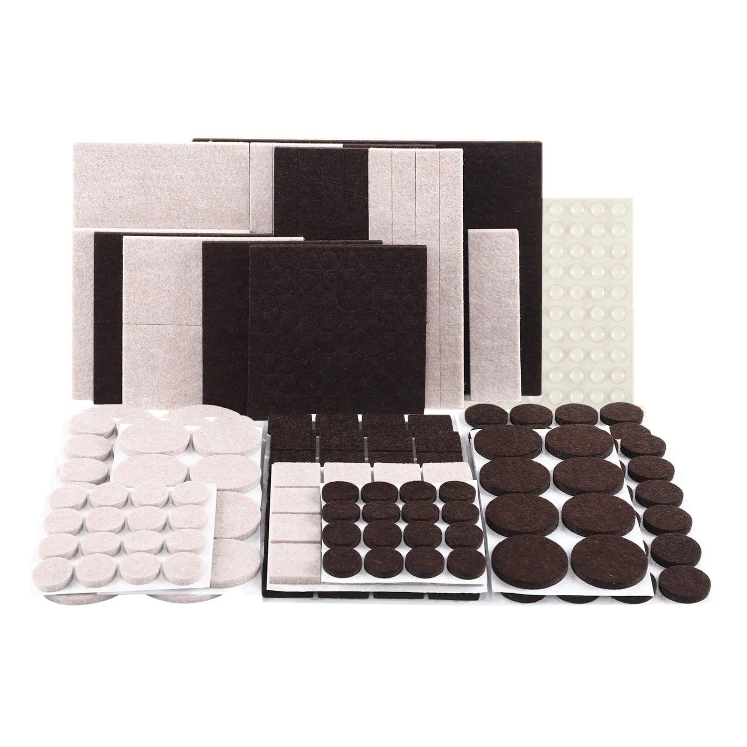 382 PCs Value Pack Heavy Duty Adhesive Wood Floor Protectors Felt Pad in Beige Brown