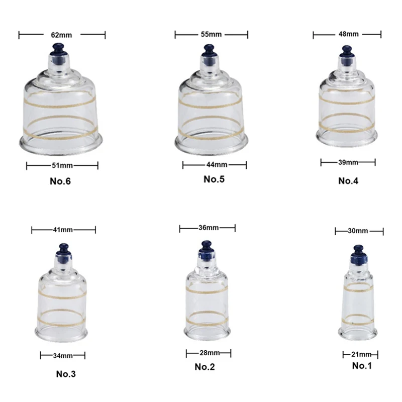 19 Cupping Cups Hijama Cups Vacuum Cupping Set Vacuum Cupping Massage Therapy Cups