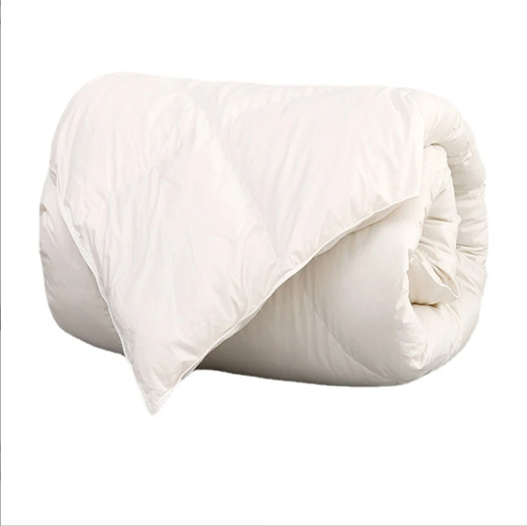 Custom wholesale 100% Cotton Down-proof All Season  Winter Home/Hotel Nature Soft  Goose Goose/Duck down Feather Duvet/Quilt