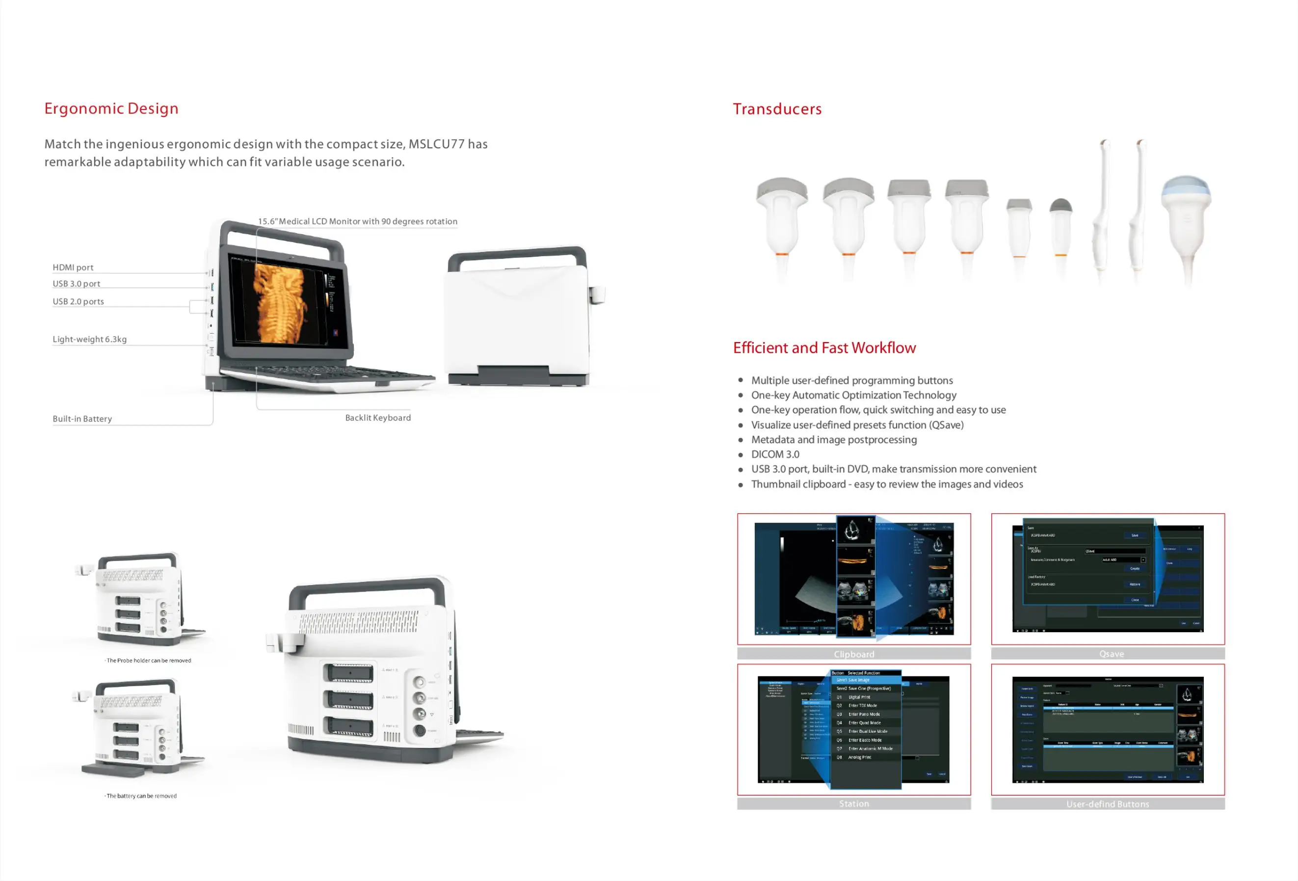 3D 4D Color Ultrasound Echo Machine Portable Doppler Medical  Doppler Ultrasound Scanner for human and veterinary
