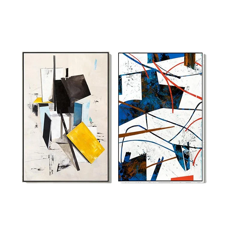 2022 new Wall Art Space Hot sale Hand Painted Wooden Frame Modern Canvas Painting Home Decors Abstract Oil Painting
