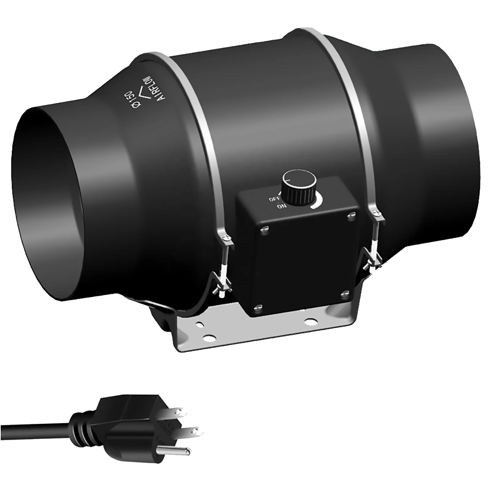 Circular 6 inch Duct Fan with 0-100% Variable Speed Controller - Ventilation Exhaust Fan grow Hydroponics tent exhaust fan