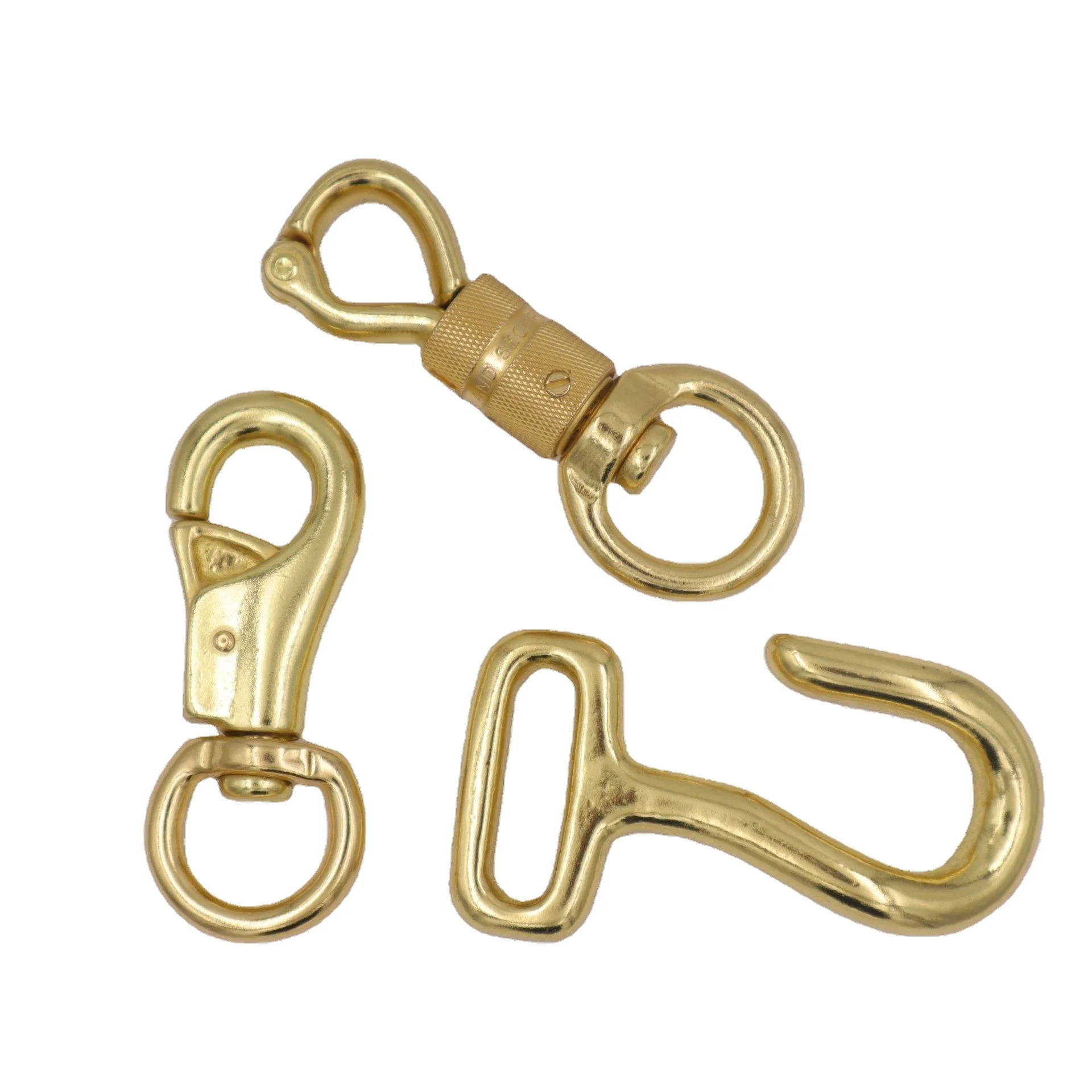 Heavy duty solid brass bull snap hook clip for large breed horse riding gear saddlery