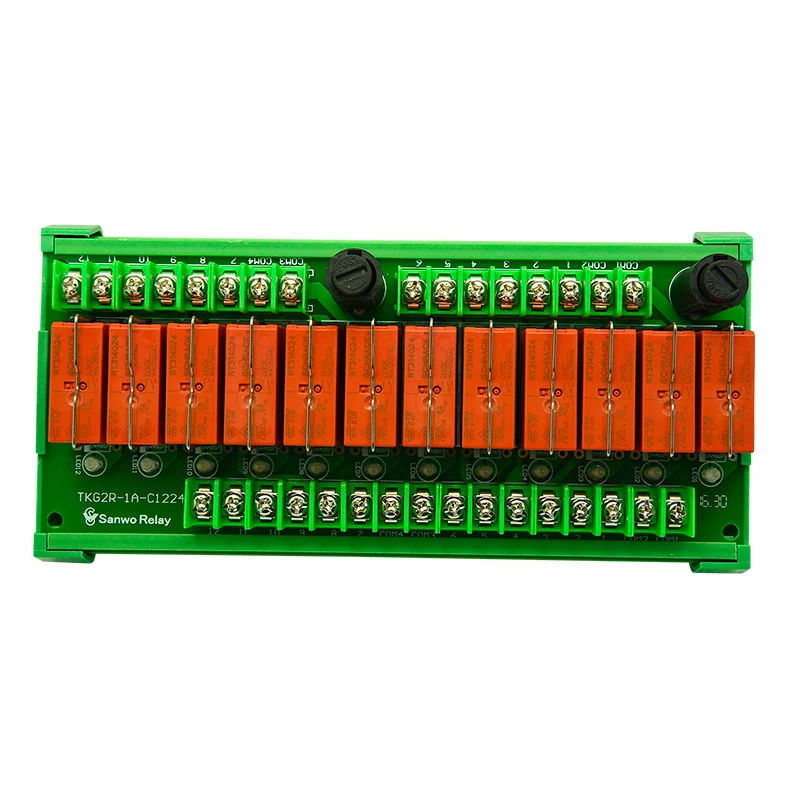 Factory direct sales 12-channel 24V DC Tyco electromagnetic relay module 16A one-open PLC single-chip control amplifier board
