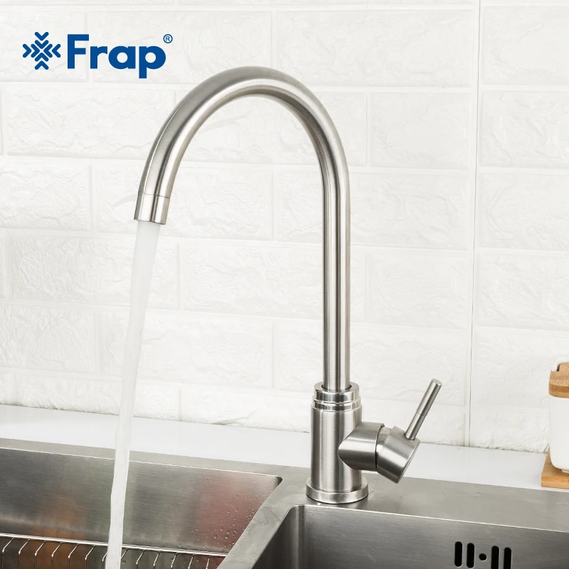 
Frap Brushed Hot Cold SUS 304 Kitchen Faucet 