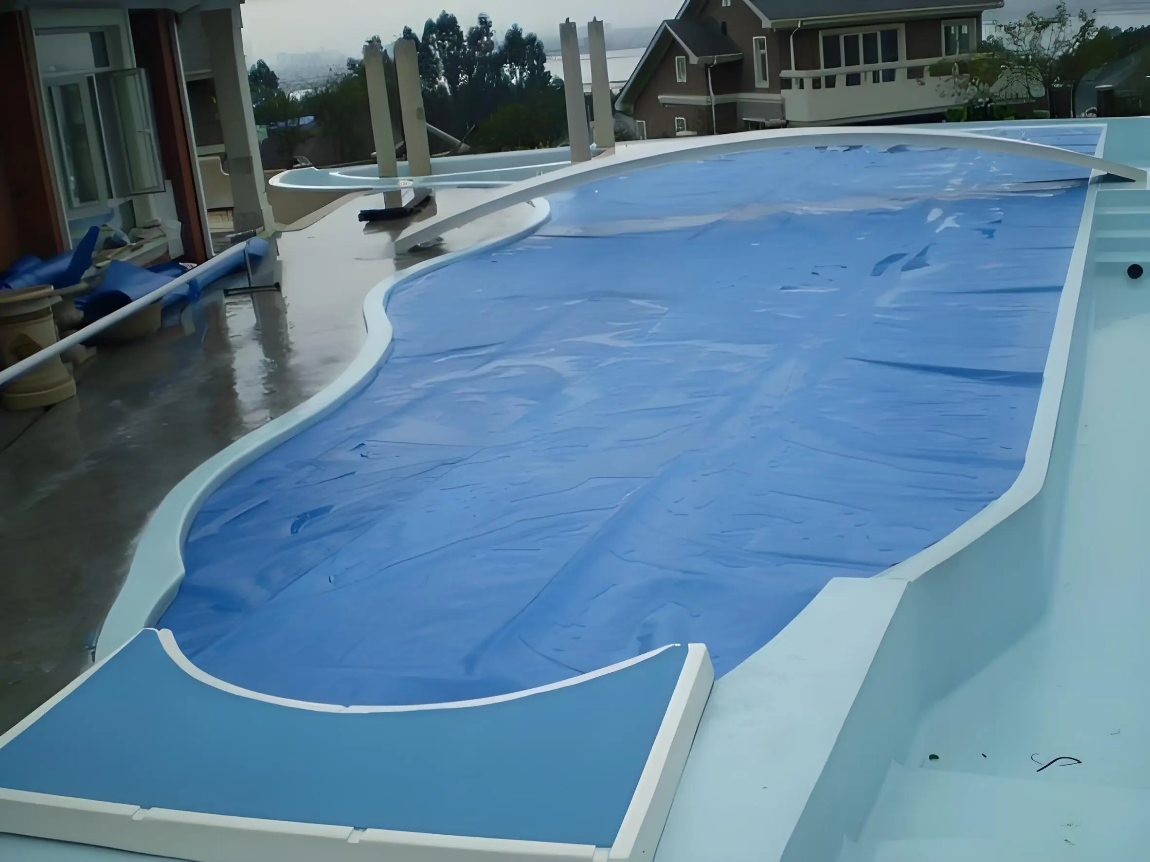 Custom Coated PVC Train Tarpaulin Cover Waterproof Truck Canopy and Pool Cover Various Sizes Plain Style Woven Awning