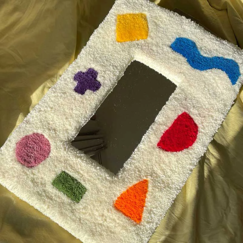 Highly recommend thoughtfully packaged mug rug punch needle tufted mirror for a great gift