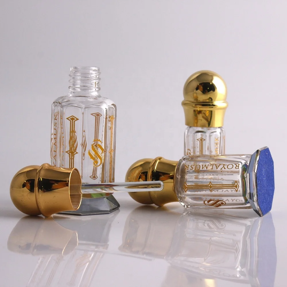 Wholesale home decor 3ml 6ml 12ml glass empty bottles arabian attar perfume oils