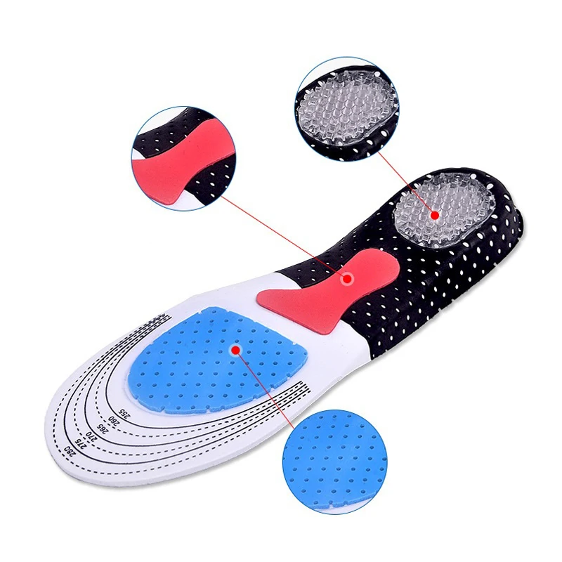 
Amazon Hot Sale High Elastic Orthotic Flat Foot Insoles Silicone EVA Pad Arch Insole 