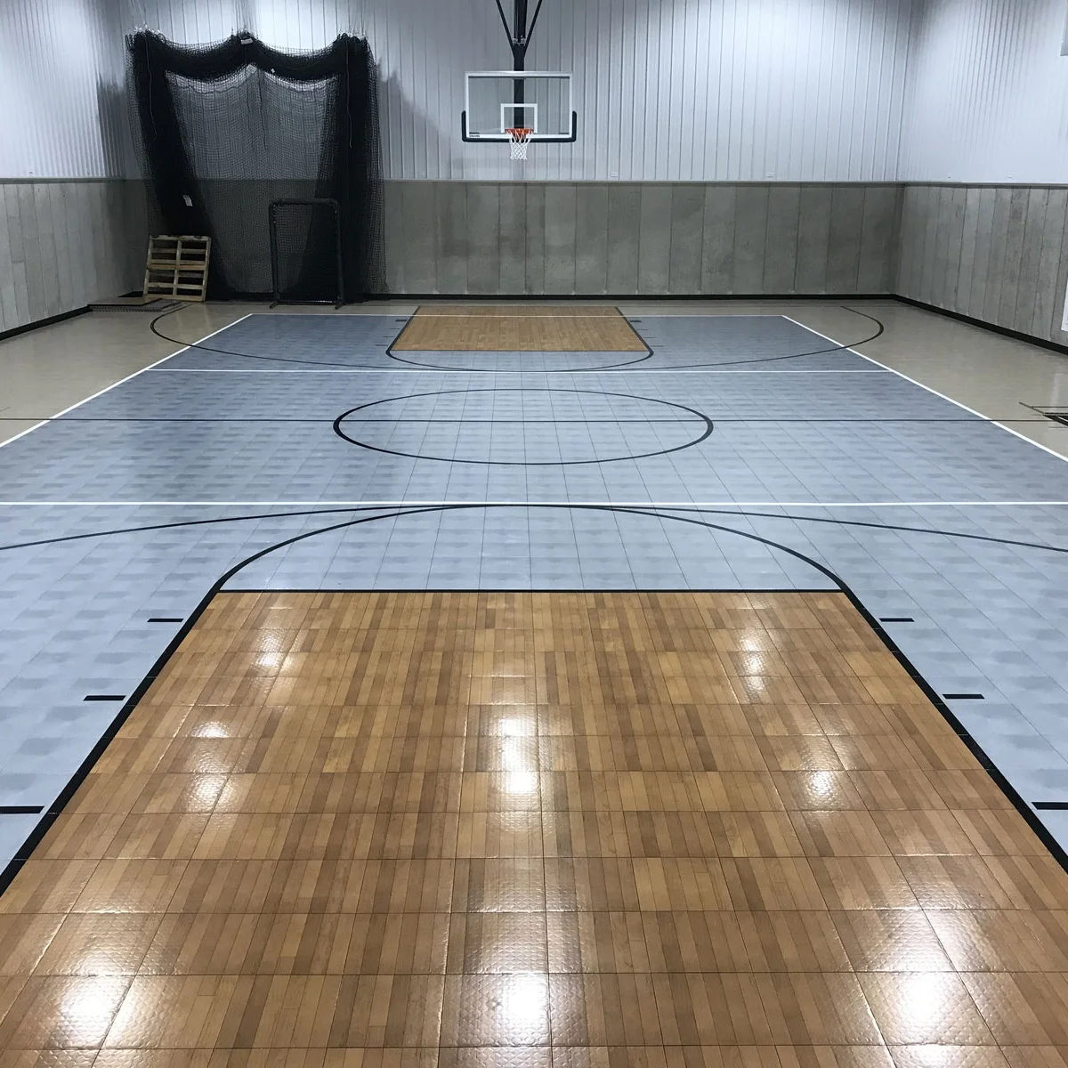Wanhe Private design high quality 12 in. W x 12 in. Light  Maple wood like basketball court flooring