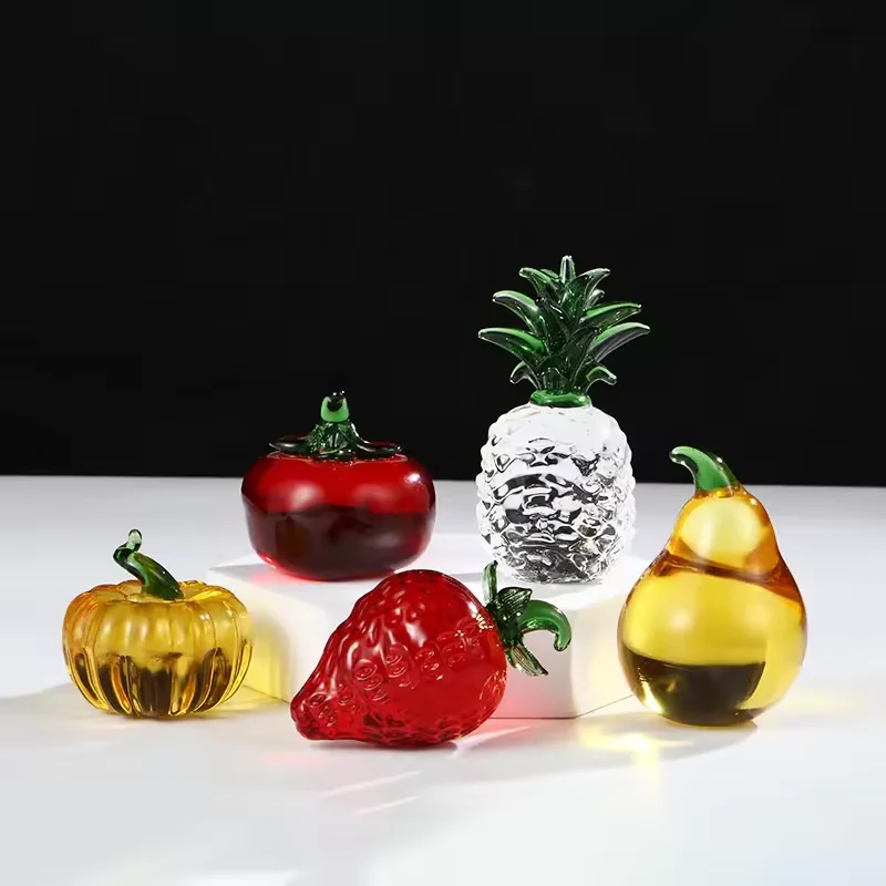 Honor of Crystal Exquisite Crystal Pumpkin Figurine Glass Crystal Paperweight Pumpkin Art Craft Decor