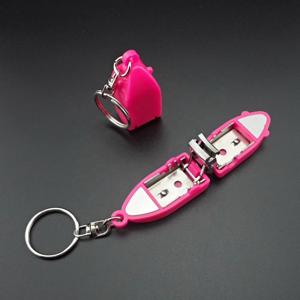 Fancy Portable Ultra-thin Stainless Steel Foldable Nail Cutter Trimmer KeyChain Multi Tool in Assorted Colors Mini Nail Clippe