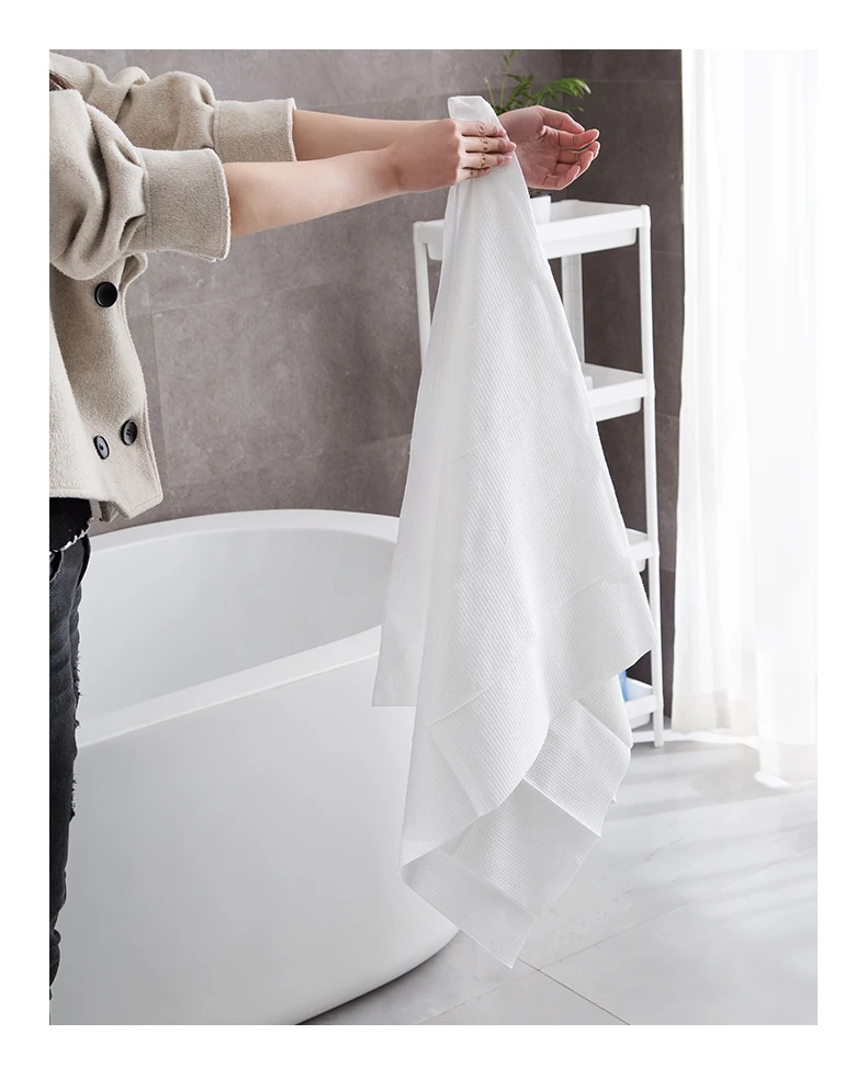 Beauty Salon Towels Bath 100% Cotton logo for Hotel Disposable Towel of