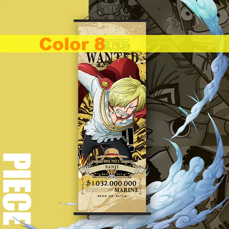 14 Color High Quality 25*70cm Anime Monkey D. Luffy Straw Hat Pirates Grand Line Wall scrolls Posters