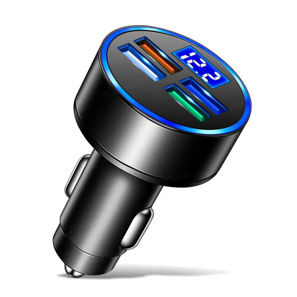 High Quality Electronic car accessories USB  charger 4 in 1 Fast car charger for iphone and samsung