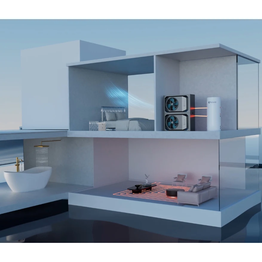 JIADELE CE EVI 20kw air to water R290 dc inverter air souce heat pump monobloc for house heating cooling system