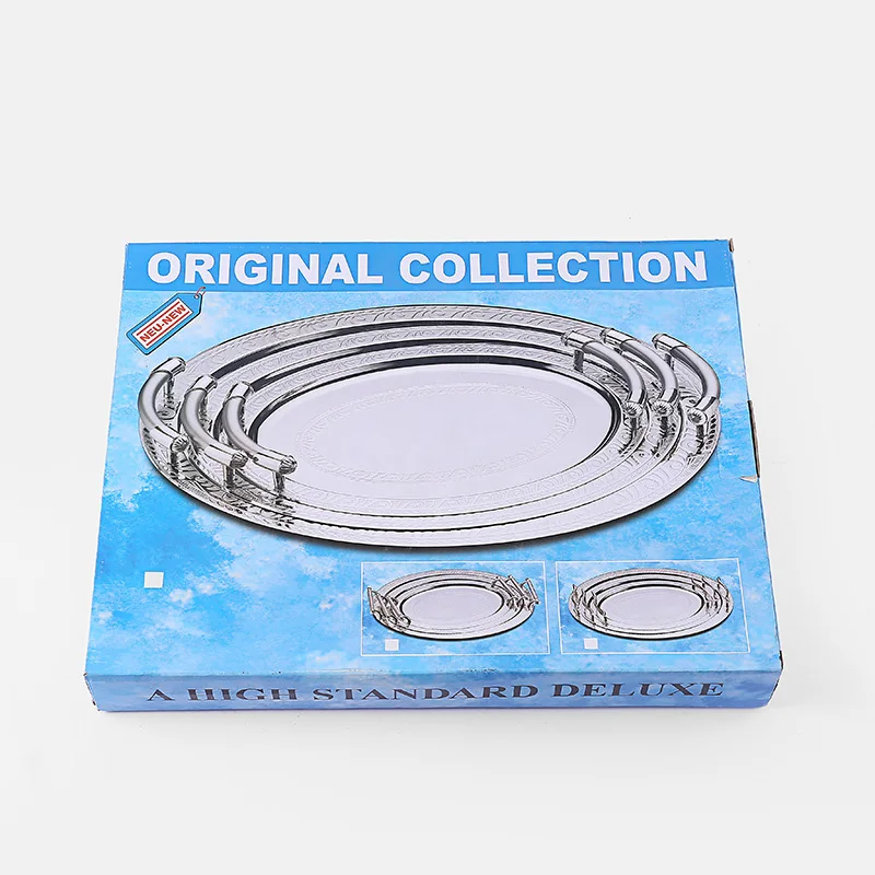 European Style Gold Carved Stainless Steel Fruit Tray for Desserts Hotels Cafes and Restaurants