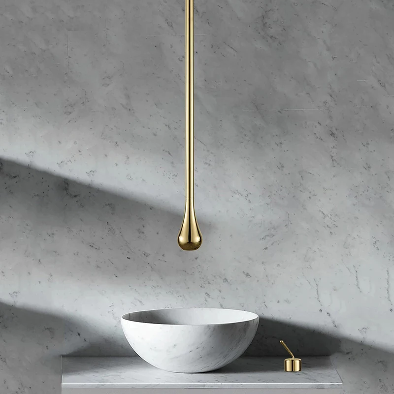 Bathroom creative ceiling water drop faucet all copper cold and hot washbasin faucet washbasin wall faucet