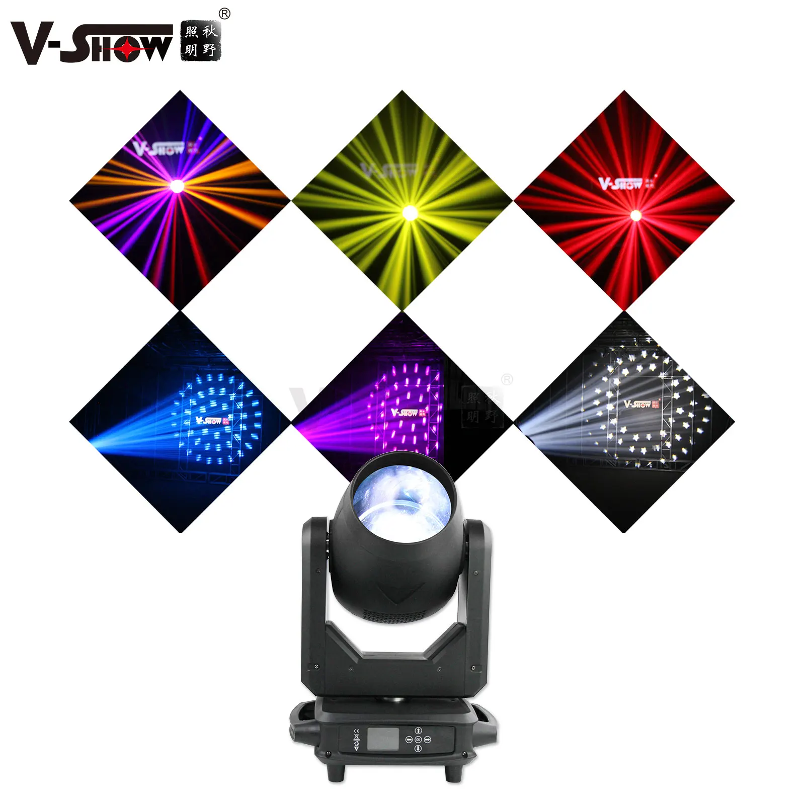 V-Show T911 300W DJ Disco Party Stage Lighting Beam Lights Moving Head Light Bulb Beam  Gobo