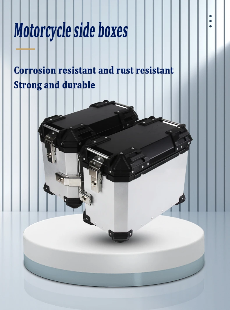 Motorcycle trunks Aluminum 37L/38LSide Boxes Of Motorcycle Waterproof Motor Left Right Box Large Capacity Motorcycle Side Box