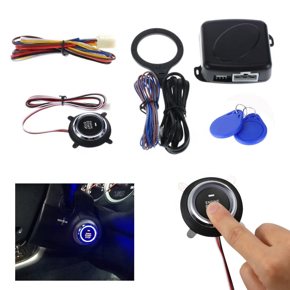 Universal Car engine push start button RFID engine lock ignition starter keyless go push button engine start stop for car alarm