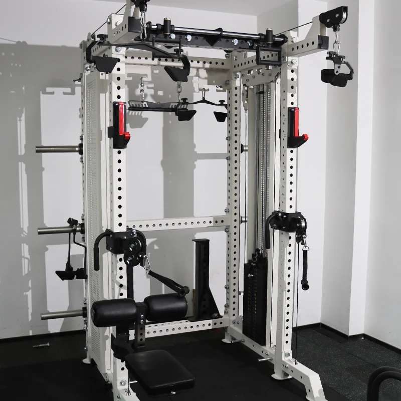 Unisex Multi-Function Gym Trainer custom Fitness Equipment with Power Rack Cable Crossover Smith Machine Back Exercises