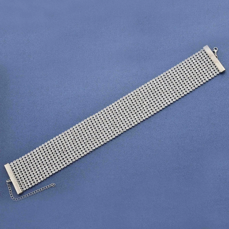 Fashion Women Full Diamond Crystal Rhinestone Choker Necklace Wedding Jewelry