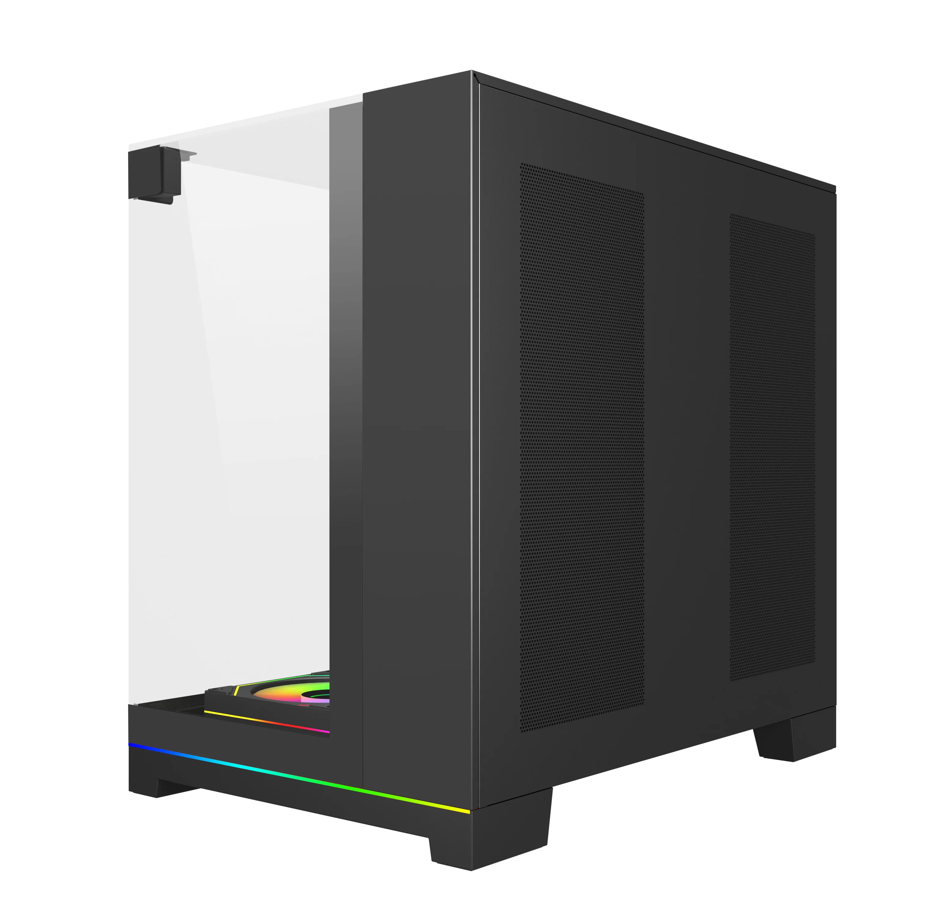 New Design 360mm Radiator PC Computer Cases Towers Three Sided Glass Gaming Case Pc Casing Gamer Cabinet With Light strip