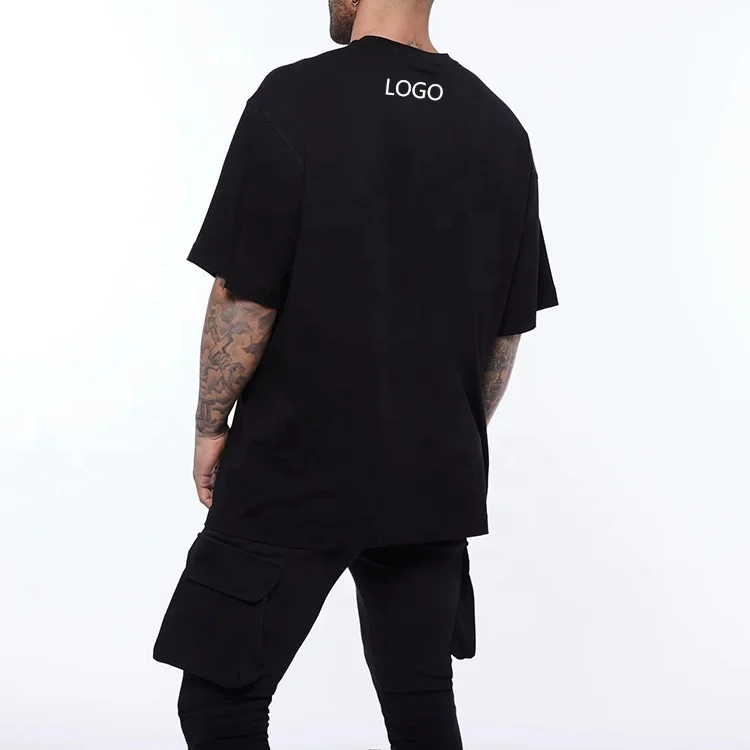 Custom High Quality 95 Cotton 5 Elastane Athletic Plus Size Print T-Shirts Men Vintage Drop Shoulder Mens Oversized Gym T Shirt