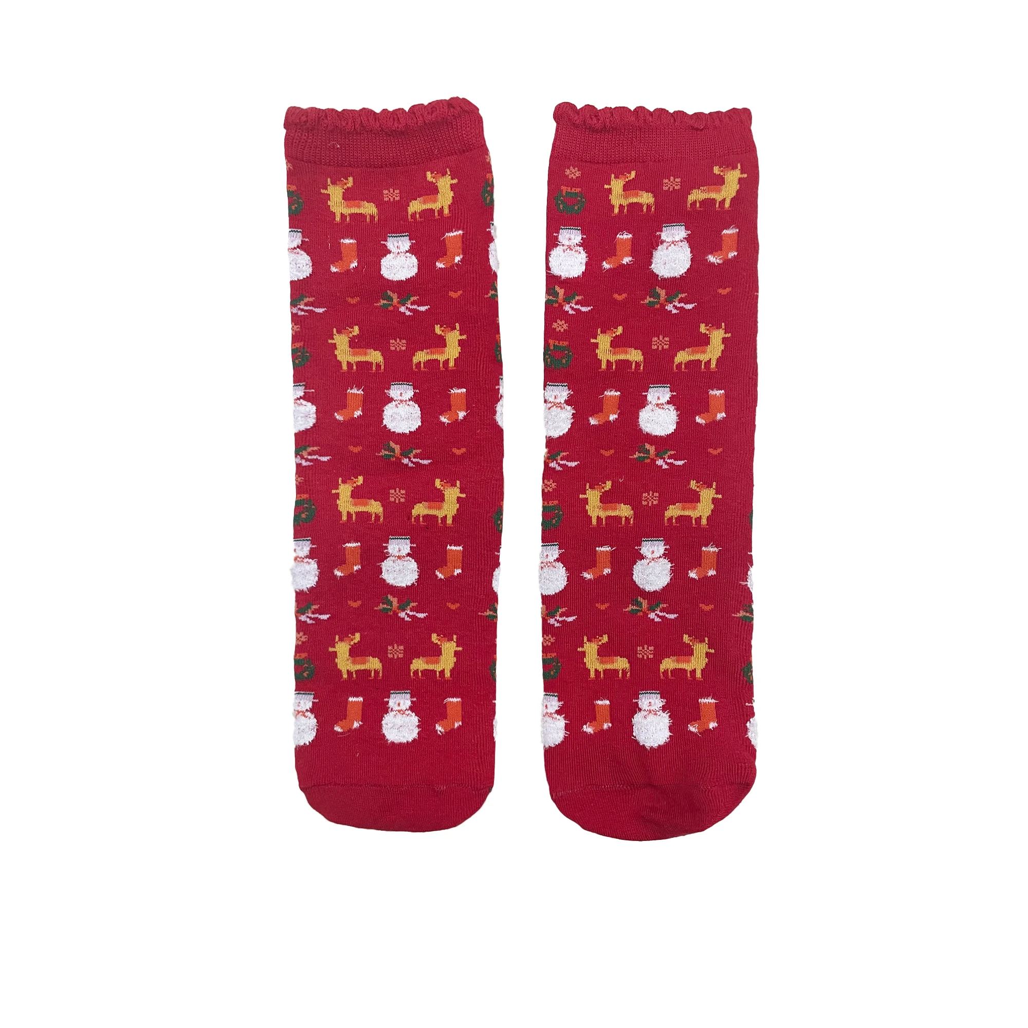 High Quality FREE DESIGN OEM Women Cozy Crew Christmas Jacquard custom Design Gift socks Box Package Socks
