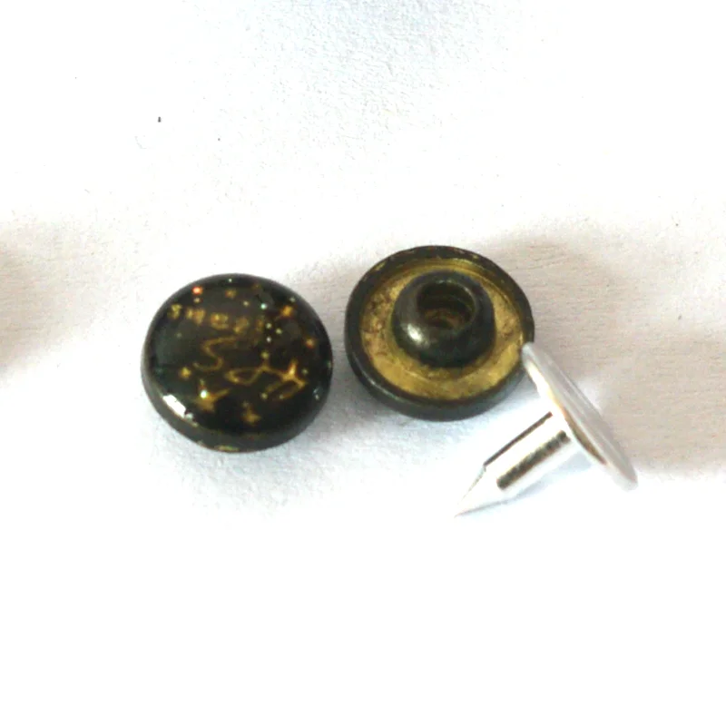resin cover glitter zinc alloy metal studs decorative jeans rivet