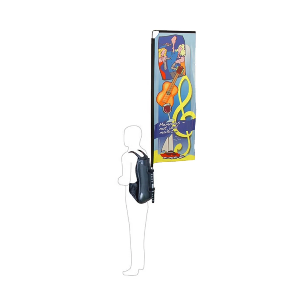 GLOBAL TENT Custom Advertising Rectangular Flag Dynamic Rectangular Display Modern Promotional Banner